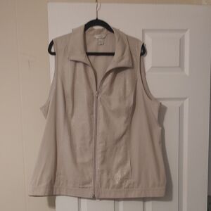 CJ Banks Beige Sleeveless Vest